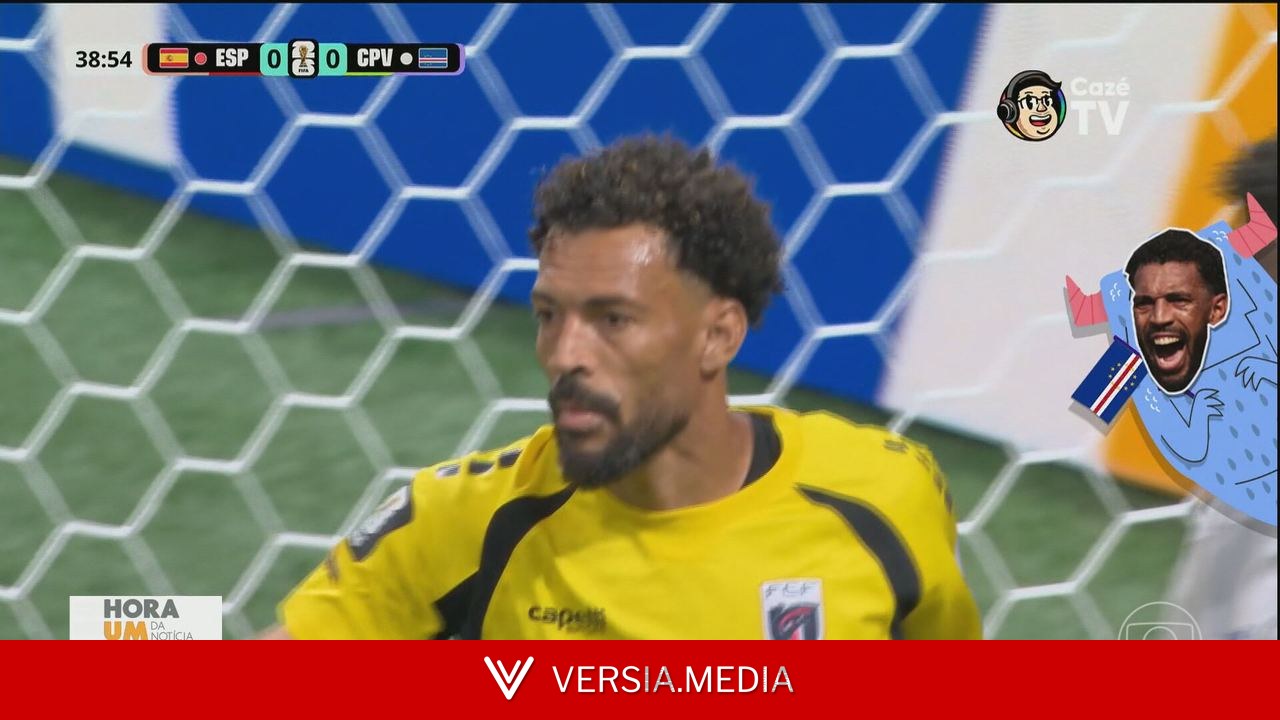 É #FAKE vídeo de pintura gigante do goleiro Vozinha em rua de Cabo Verde; cena foi fabricada com IA