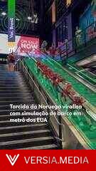 'Vikings' na escada rolante: torcida da Noruega viraliza com simulação de barco em metrô dos EUA; VEJA VÍDEO