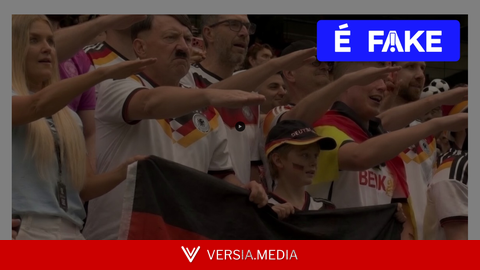 É #FAKE que vídeo mostre sósia de Hitler na arquibancada do jogo Alemanha x Curaçao na Copa; imagens foram manipuladas por IA