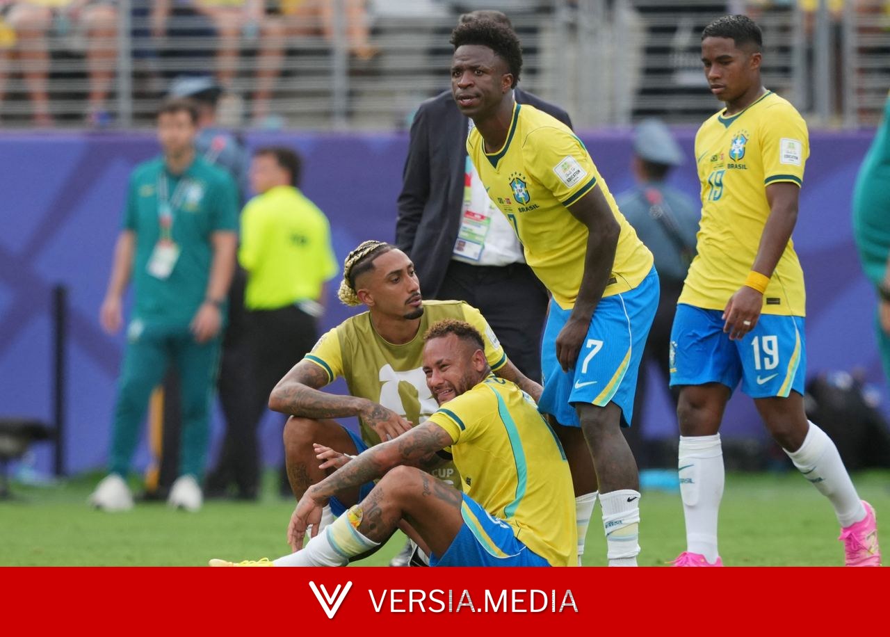 É #FAKE que Cristo Redentor teve show de drones em homenagem a Neymar após eliminação na Copa; vídeo foi criado com IA